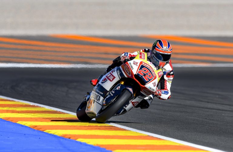 Sam Lowes and the team hard at work on opening day at Valencia